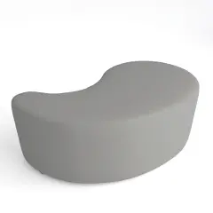 Pouf Virgola in Ecopelle Ignifuga Grigio H 40 cm – Conforme CAM