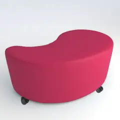 Pouf Ecopelle Ignifugo Virgola con Ruote H 46 Fucsia