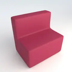 Divano Ecopelle Ignifugo 2 Posti H 40 Fucsia Per Ambienti Scolastici Innovativi