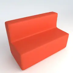 Divano Ecopelle Ignifugo 3 Posti H 40 Arancio Per Ambienti Scolastici Innovativi