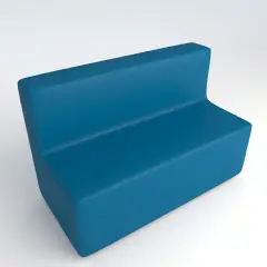 Divano Ecopelle Ignifugo 3 Posti H 40 Azzurro Per Ambienti Scolastici Innovativi