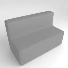 Divano Ecopelle Ignifugo 3 Posti H 40 Grigio Per Ambienti Scolastici Innovativi
