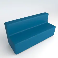 Divano Ecopelle Ignifugo 4 Posti H 40 Azzurro Per Ambienti Scolastici Innovativi