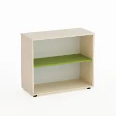 Mobile Kubò Betulla A Giorno H 75 cm Ripiano Verde Kiwi - Conforme CAM