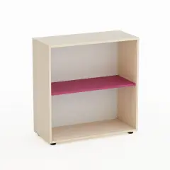 Mobile Kubò Betulla A Giorno H 90 cm Ripiano Fucsia - Conforme CAM
