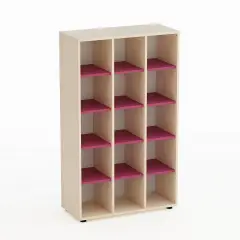 Mobile Kubò Betulla 15 Caselle H 150 Cm. Fucsia - Conforme CAM