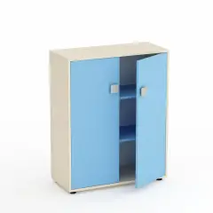 Mobile Scuola Infanzia Kubò Betulla 2 Ante H 110 cm. Blu Orizzonte - Conforme CAM