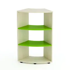 Mobile Scuola Kubò Betulla Curvo 60 Gradi H 110 cm. Ripiani Verde Kiwi - Conforme CAM