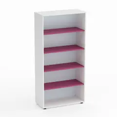 Mobile Scuola Kubò Bianco a Giorno H 180 cm. Ripiani Fucsia - Conforme CAM