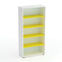 Mobile Scuola Kubò Bianco a Giorno H 180 cm. Ripiani Giallo