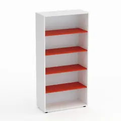 Mobile Scuola Kubò Bianco a Giorno H 180 cm. Ripiani Rosso - Conforme CAM