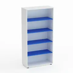 Mobile Scuola Kubò Bianco a Giorno H 180 cm. Ripiani Azzurro - Conforme CAM