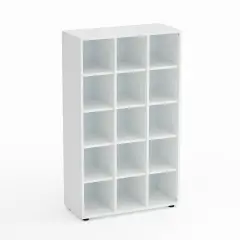 Mobile Scuola Kubò Bianco 15 Caselle H 150 cm. Ripiani Bianco - Conforme CAM