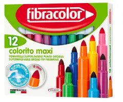 Fibracolor Colorito Maxi Pennarelli – Astuccio 12 Pennarelli - Azzurro