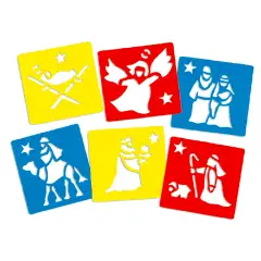 Stencil Sagome Presepe – Set 6 Mascherine Natalizie per Disegni e Lavoretti