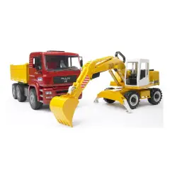 Bruder Camion Giocattolo MAN TGA con Escavatore Liebherr