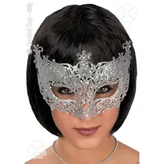 Maschera con Glitter Argento in Pvc