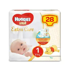 Pannolini Huggies Extra Care Bebè Base 1^ Misura 2-5 Kg 28 Pezzi
