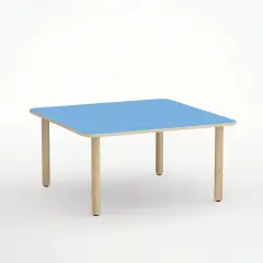 Tavolo Forma Quadrato H 55 Cm - Misura 3 - Blu Orizzonte Per Scuola Primaria - Conforme CAM