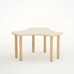 Tavolo Esatondo Onda Misura 1 Magnolia Per La Scuola Nidi D'infanzia - Conforme CAM