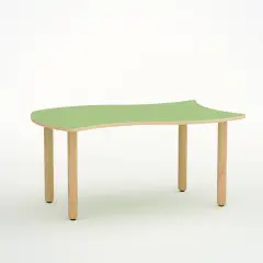 Tavolo Onda Verso H 52 Cm - Misura 2 - Verde Per La Scuola D'infanzia - Conforme CAM