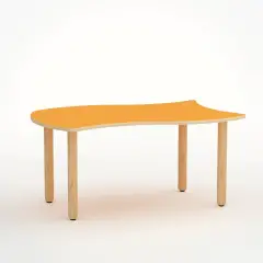 Tavolo Onda Reverso H 46 Cm - Misura 1 - Giallo Per Nidi D'infanzia - Conforme CAM
