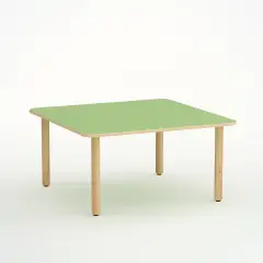 Tavolo Forma Quadrato H 46 Cm - Misura 1 - Verde Per Nidi D'infanzia - Conforme CAM