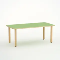 Tavolo Forma Rettangolare H 52 Cm - Misura 2 - Verde Per Scuola Dell'infanzia - Conforme CAM