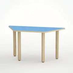 Tavolo Scuola Infanzia Trapezio Blu Orizzonte – Misura 2, Altezza 52 cm