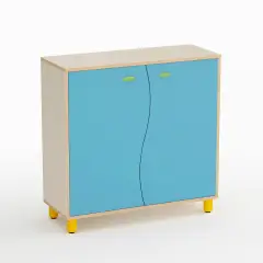 Mobile Scuola Infanzia Onda a 2 Ante Altezza 105 cm. Blu Orizzonte - Conforme CAM