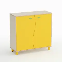 Mobile Scuola Infanzia Onda a 2 Ante Altezza 105 cm. Giallo - Conforme CAM