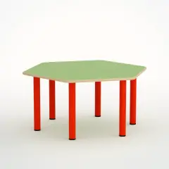 Tavolo Scuola Infanzia Top Esagonale Misura 2 Verde