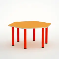 Tavolo Scuola Infanzia Top Esagonale Misura 2 Arancio