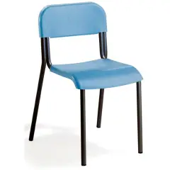 Sedia Sara, Struttura Nera, Seduta H 38 Cm. Azzurro Per Ambienti Scolastici