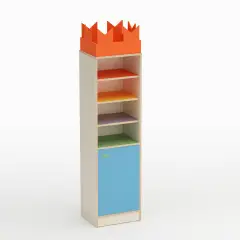 Mobile Scuola Infanzia Forma Colonna con  Apertura a Destra Blu Orizzonte - Conforme CAM