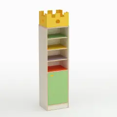 Mobile Scuola Infanzia Forma Colonna con Anta Apertura a Sinistra Verde - Conforme CAM