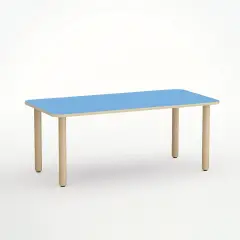 Tavolo Forma Rettangolare H 46 Cm - Misura 1 - Blu Orizzonte Per Nidi D'infanzia - Conforme CAM