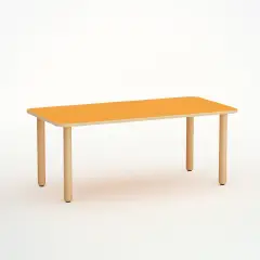 Tavolo Forma Rettangolare H 46 Cm - Misura 1 - Arancio Per Nidi D'infanzia - Conforme CAM