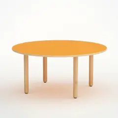 Tavolo Forma Circolare H 46 Cm - Misura 1 - Arancio Per La Scuola Nidi D'infanzia - Conforme CAM