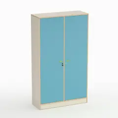 Mobile Scuola Infanzia Forma Armadio a 2 Ante Blu Orizzonte - Conforme CAM
