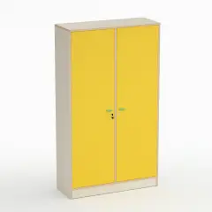 Mobile Scuola Infanzia Forma Armadio a 2 Ante Giallo - Conforme CAM