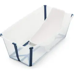 Vaschetta Bagnetto Flexibath Trasparent Blue con Newborn Incluso