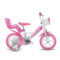 Bici per Bambini 2-4 Anni – Bicicletta 12 Pollici Little Heart con Rotelline Stabilizzatrici