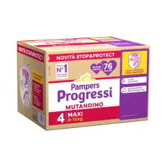 Pampers Progressi Mutandino Pacco Scorta 4 Maxi  8/15 Kg - 76 Mutandini