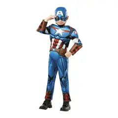 Costume Capitan America Deluxe per Bambini - Taglia L - 7/8 anni