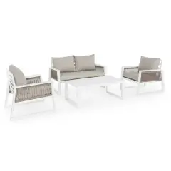 Salottino Captiva Bizzotto Bianco Completo di Cuscini  0662584