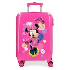 Love Minnie Heart Rosa Trolley da Cabina Abs 55cm. 4 Ruote