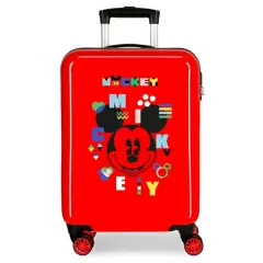 Trolley Abs 55cm 4 Ruote Rosso Mickey Shape Shifter
