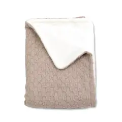 Coperta Culla 100x75 Honey in Bambù Organico con Spugna Peluche Sand