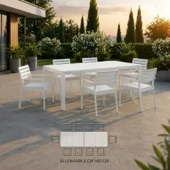 Tavolo Palm Beach Bianco Allungabile cm 165/225